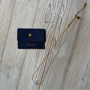 Atolea Gold Necklace with White Clover Pendant